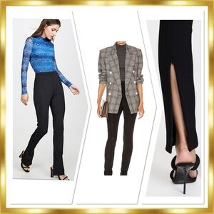 Proenza Schouler High Waist Bi-Stretch Seamed Legging Pant Split Hem $1090 RARE